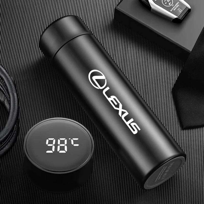 ZAG1 2026 Hot Interior Stickers Lexus Car Badge Stainless Steel Thermal Insulation Cup Intelligent Temperature Display For RX330 IS25
