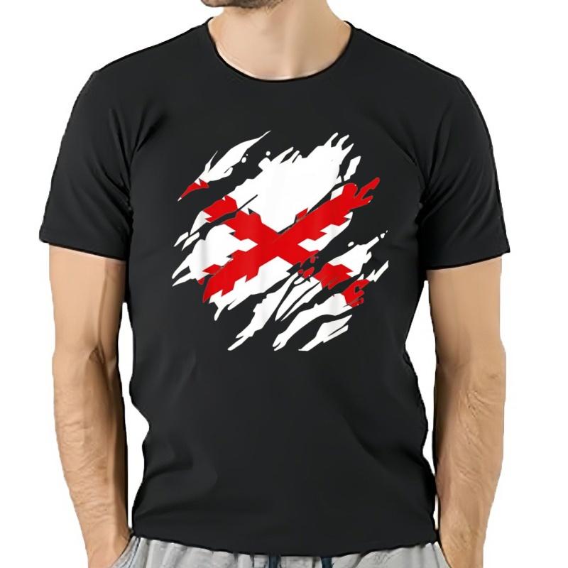 Cruz De Borgoña Bandera De Los Tercios camiseta manga corta Casual algodón cuello redondo veran