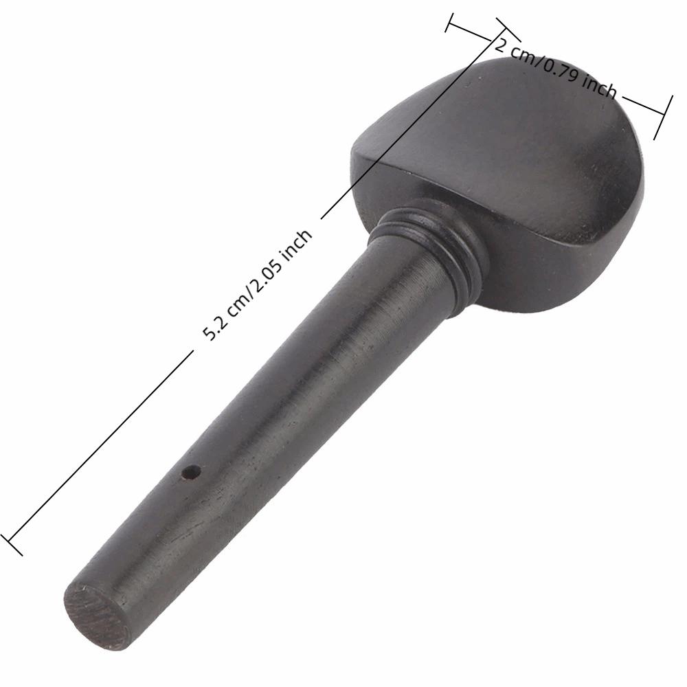4PCS Black Color Violin Tuning Pegs Ebony Material Violin Replacement Pegs For 1/2 1/4 1/8 Violin