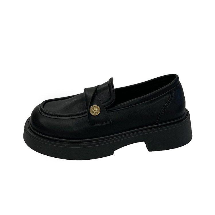 Туфли Lefou в французском стиле, женские, весенние и осенние, одинарные туфли на толстой подошве, британский стиль, рабочие, маленькие кожаные туфли, зима