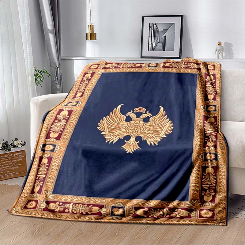 Red Yellow Vintage Tribal Kilim Geometric Carpet Pattern Soft Flannel Throw Blanket Ethnic Oriental Religious Sofa Bed Decor Cover