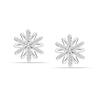 Real 925 Sterling Silver CZ Starburst Stud Earrings for Women Teen