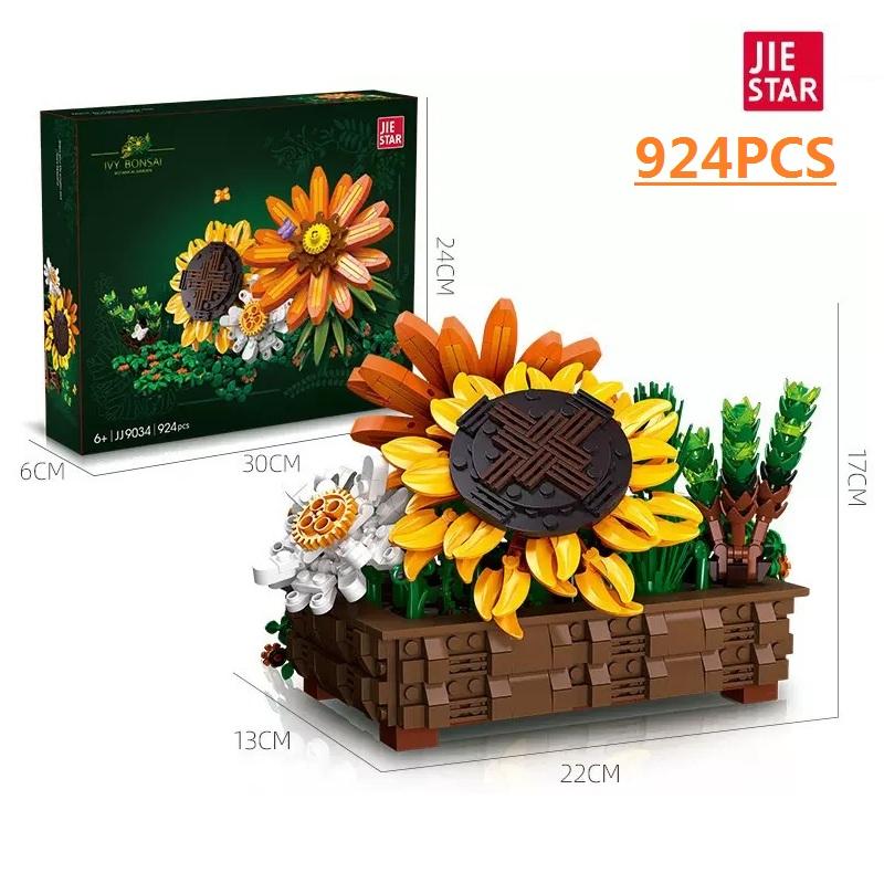 Plastic Blocks Simulation Flowers Building Bricks Eternal Plant Preserved Rose Artificial Bamboo Adult Toy Mom Gift Girl Present