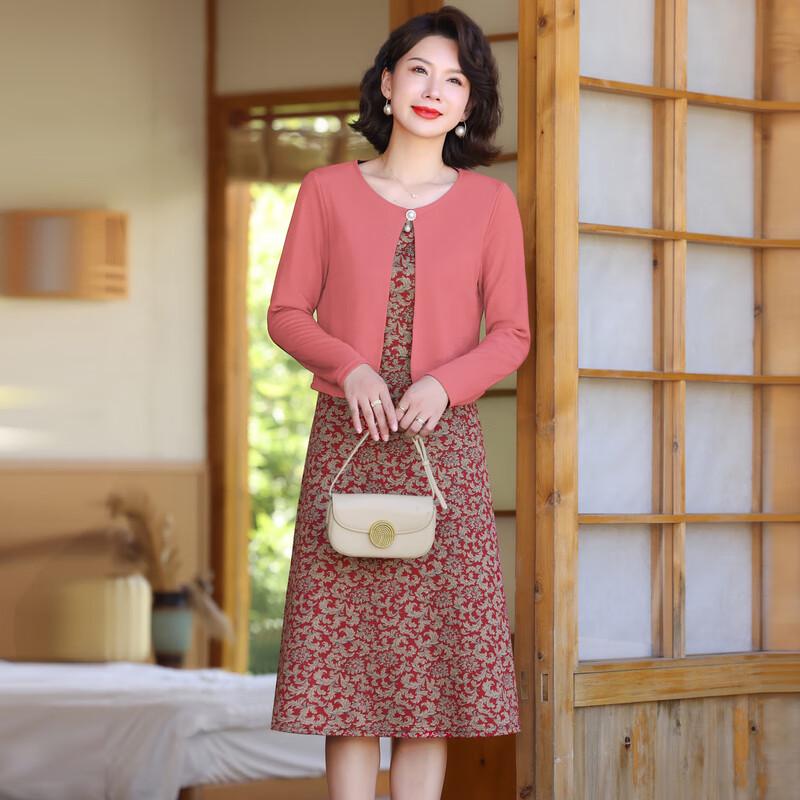 Elegant Two-Piece Floral Midi Dress Set