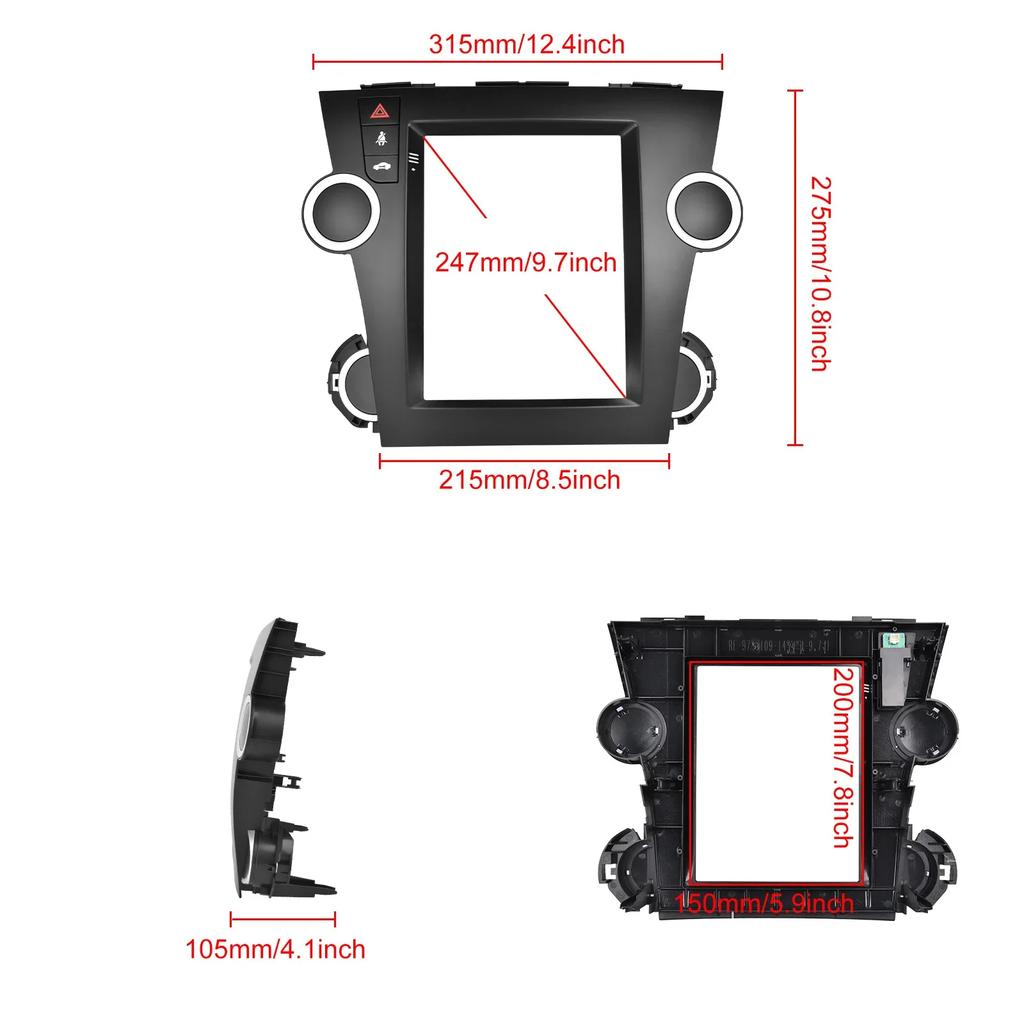 9.7inch Android Car Radio Multimedia For Toyota Highlander 2009-2014 Navigation Bluetooth Carplay Head Unit Touch Screen Stereo