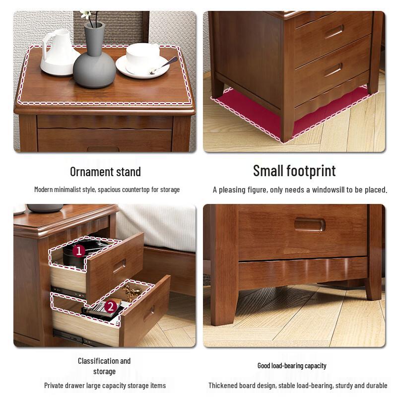 Modern Solid Wood Bedside Table