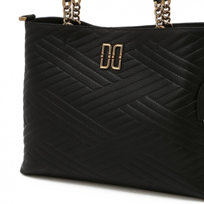 Daks Black Dd Logo Leather Tote Bag Dcba6e365bk