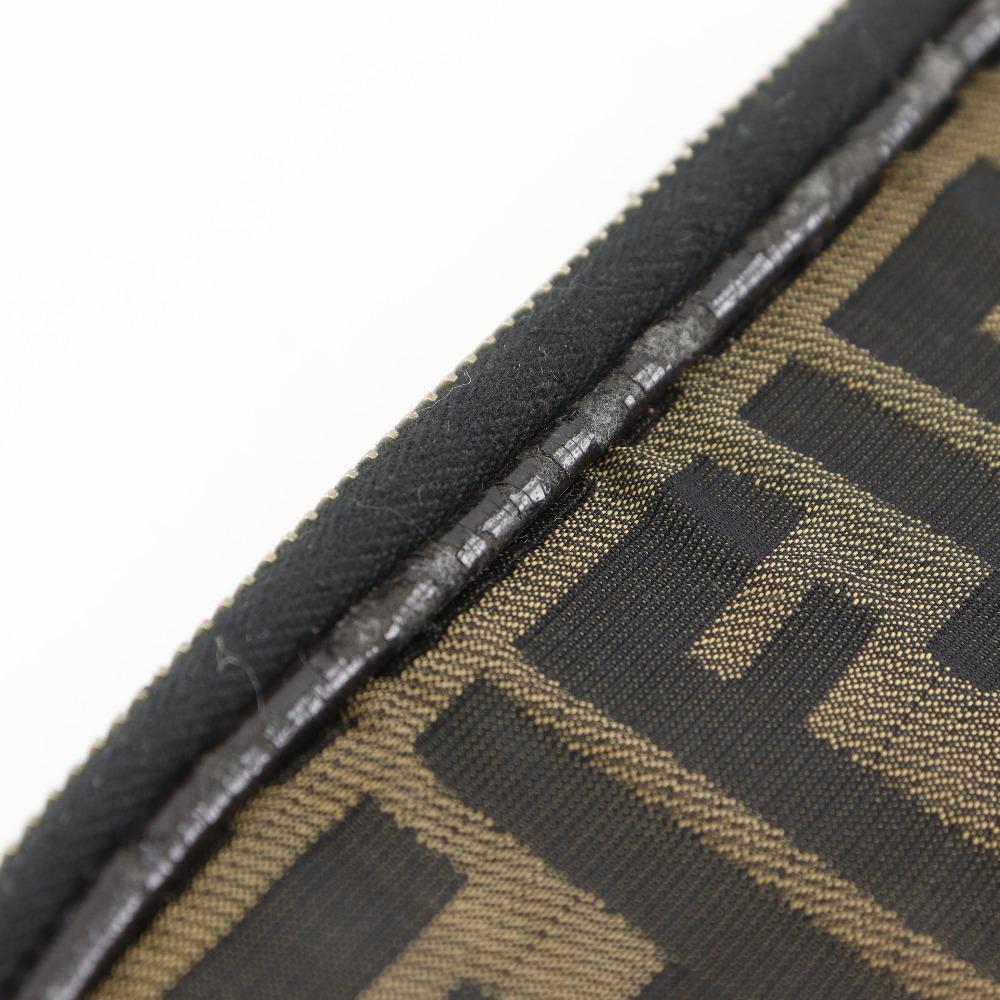 FENDI Folding vanity Pouch Zucca Brown Nylon canvas Women Used
