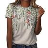 Casual Floral 3D Printed Short Sleeved Round Neck T-shirt
