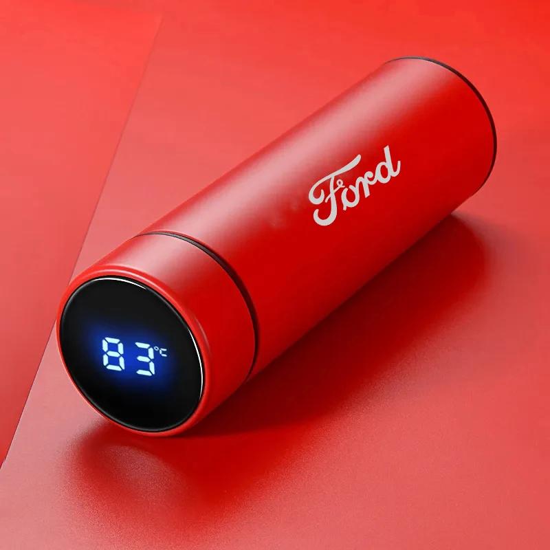 ZOZU8 For Ford Focus Fiesta Fusion Explorer Edge Kuga Mondeo Ecosport Ranger Car 500ml Intelligent Temperature Display Insulating Cup