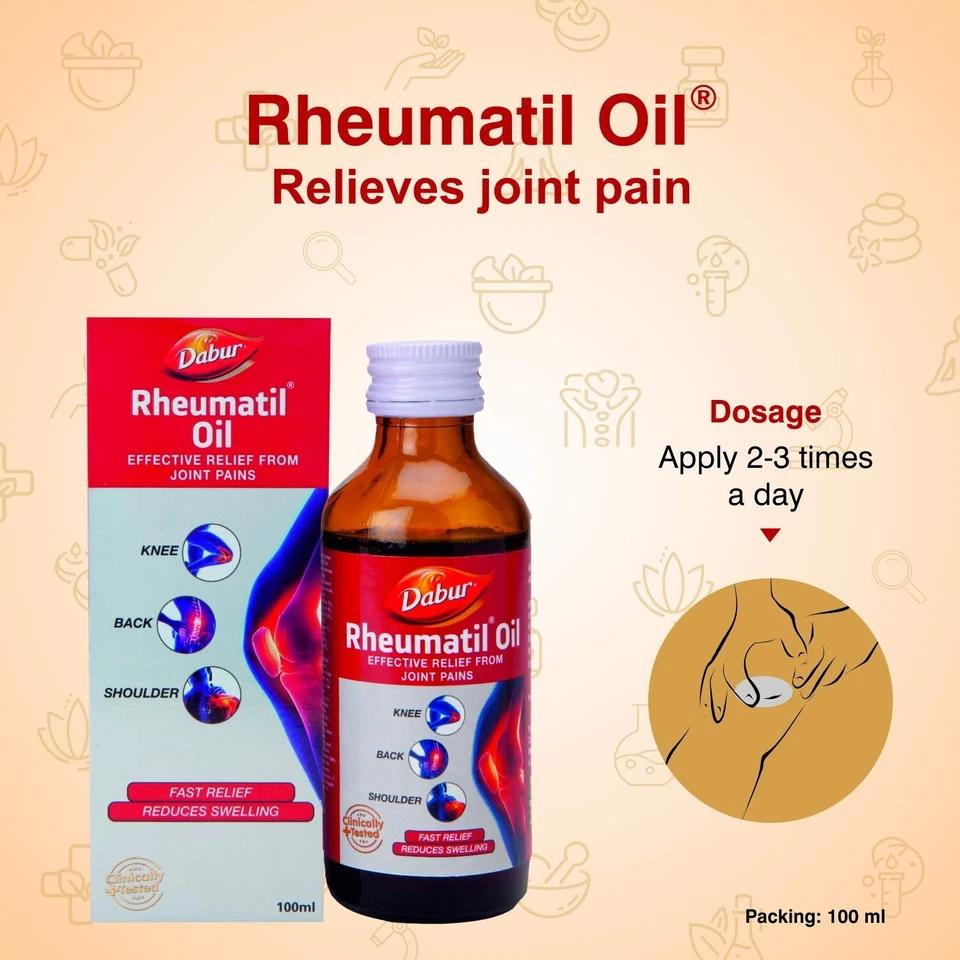 Dabur Rheumatil Oil 100ml For Joint Pain Relief Backache Knee Shoulder Pain Pack of 1