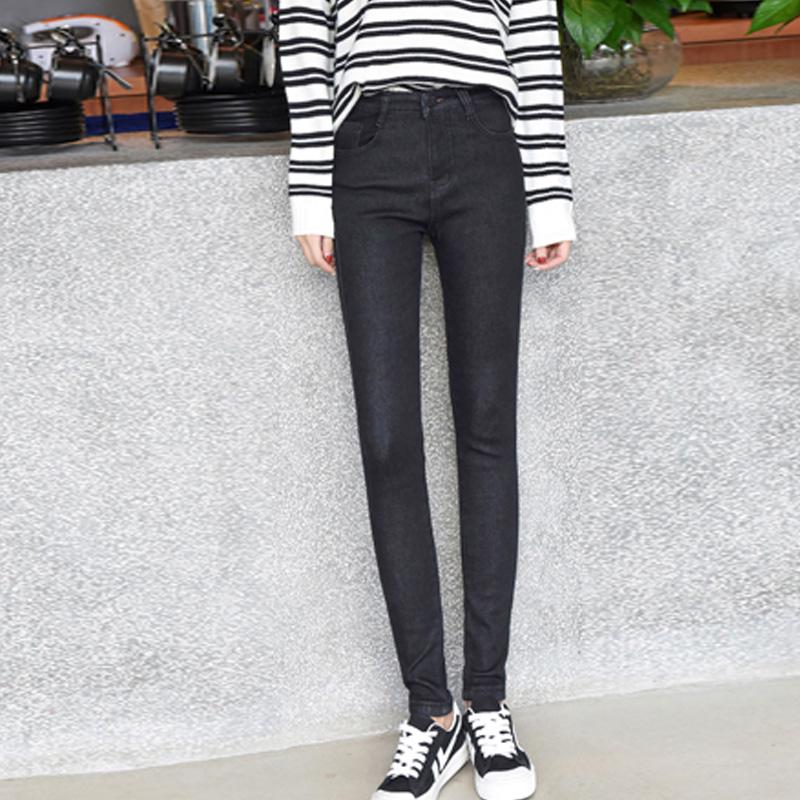 Velvet Slim Jeans Fleece Lined Pencil Denim Pants Jeans Winter Women Trousers Thick Warm Jeans Plus