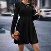 GMXIA Autumn Winter Long Sleeve  Women's Solid Color Doll Sweater Dress Women