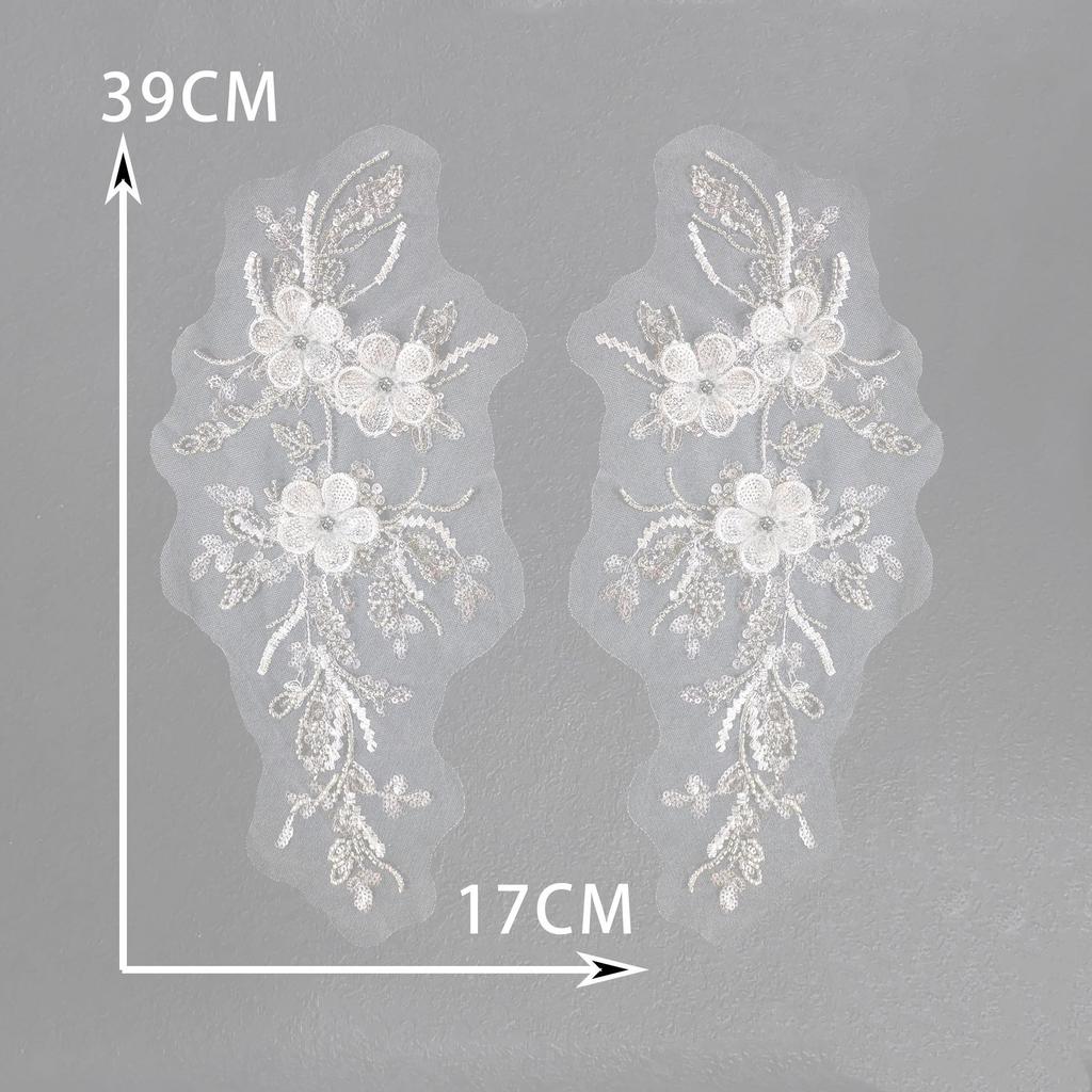Черно-белый I Полиэстер Полая вышивка Бусины Стразы Швейное кружево DIY Декор с аксессуарами для воротника одежды