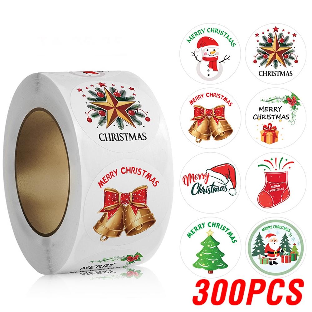 100-500pcs Merry Christmas Stickers 1Inch Round Christmas Seal Labels Stickers For Handmade Sticker Card Box Package Labels
