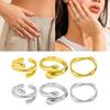 Set of 3 Innovative and Shiny Rings Set Stylish and Flexible Liquid Lava Shape Rings Jewelry Set for Fashion Enthusiasts