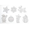 Christmas Decoration In White Cardboard To Color 8 Pieces