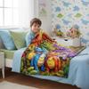 Фланелевое плед-одеяло Милый улыбающийся динозавр HD Цифровая печать для дивана кровати домашнего офиса уличного кемпингового стула Теплое одеяло