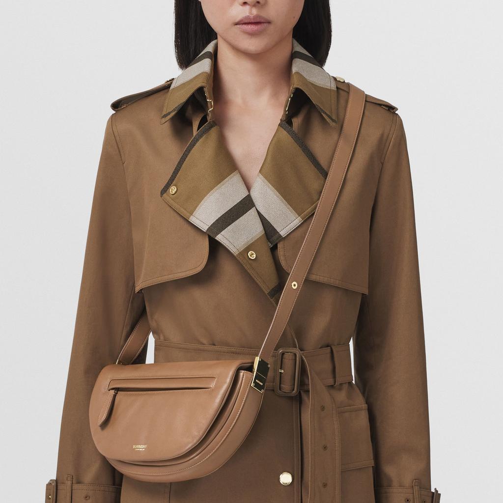 Burberry Olympia Adjustable Shoulder Strap Dyed Lambskin Ellen Olympia Half-Moon Handbag Women handbag Brown 8050598