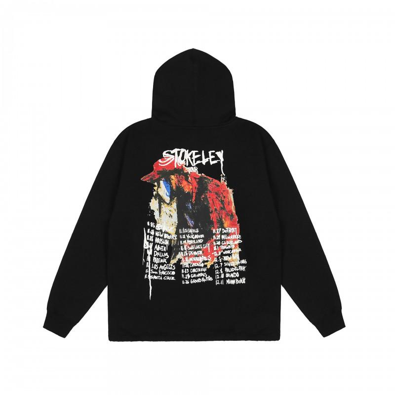 Мужская оверсайз толстовка с вышивкой в виде черепа и позвоночника Streetwear Повседневная толстовка-пуловер Смесь хлопка Свободный крой