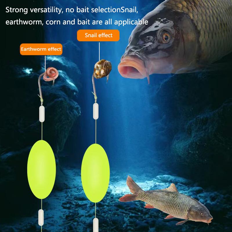 1Pc 2 Hooks Reverse Bottom Rig Flip The Fishing Hair Rigs Hook Iseni Fishing Hook Ready-To-Use Size3#-11# Carp Rigs Fishing Lure