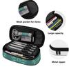 Pencil Pouch Practical Durable 300D Polyester Smooth Zipper with Mesh Pocket Removable Divider and Pen Slots for Everyday Study