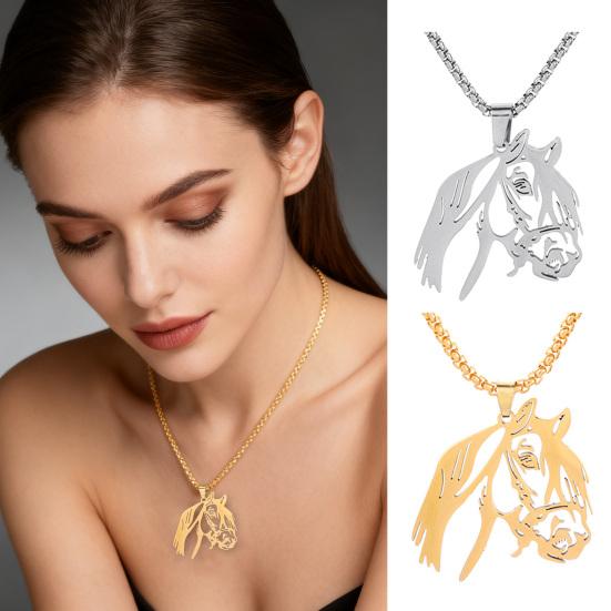 Подвеска-ожерелье «Голова лошади», ожерелье-шарм «Силуэт лошади», женское мужское ожерелье с зодиакальным животным, ювелирный подарок на День святого Валентина, день рождения