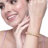Fascinating Designer Bracelet Rose Gold Plated CZ Mint Yellow Stones for Girls/Women