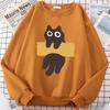 Fun Adhesive Tape Cat Cute Print Cartoons Hoody Women Hip Hop Hoodie Autumn Hoodies O-Neck Loose Clothes Sweatshirts Pullovers Long Sleeves Women’s