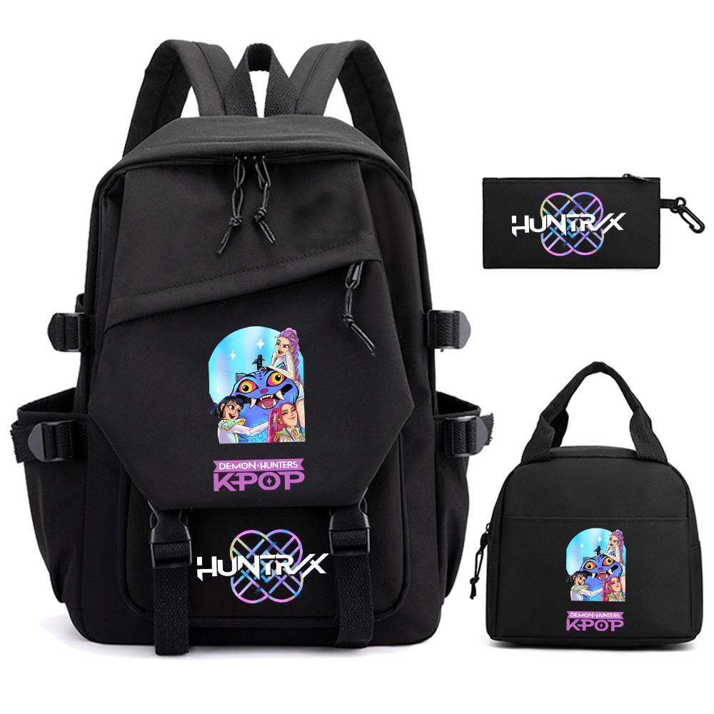 3Pcs/set Anime Cartoon Demon Hunters Printed Backpack for Teenger Children Student Schoolbag Girl Women Large Capacity Waterproof Travel Bag