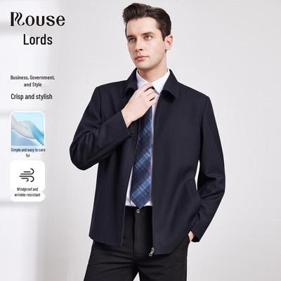 Мужская ветрозащитная куртка LUOZI с отложным воротником в стиле business casual