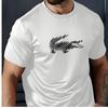 Модная мужская футболка с крокодиловым узором, уличная одежда, повседневная футболка, хлопковая, с коротким рукавом, скидка по времени