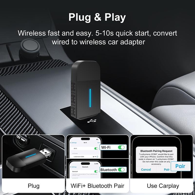 Android Auto Wireless Carplay Type-c USB Bluetooth Wifi Plug and Play 2In1 Dongle для Chevrolet Citroen Buick Cadillac Chery VW