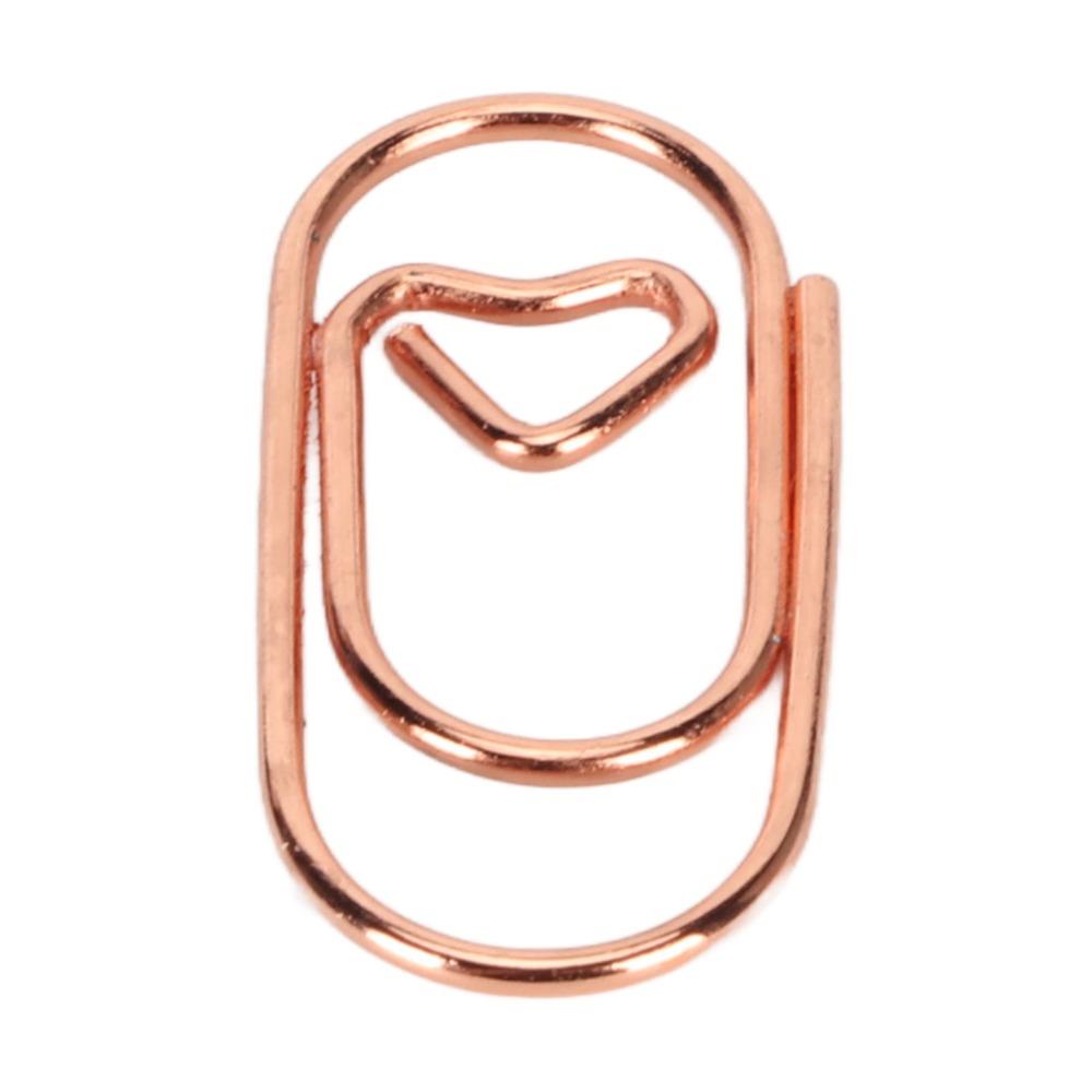 250Pcs 20*9mm Fancy Paperclips Rose Gold/Gold/Silver Electroplating Metal Small Paper Clips with Storage Box Mini Size