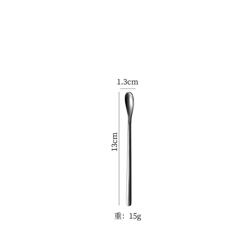 Stainless steel mixing spoon long handle coffee spoon dessert spoon creative ice spoon honey spoon milk tea bar spoon