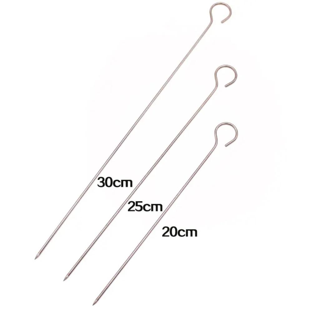20 шт. многоразовых шампуров для барбекю из нержавеющей стали 20/25/30 см шампуры для барбекю жареный гусь игла для пикника