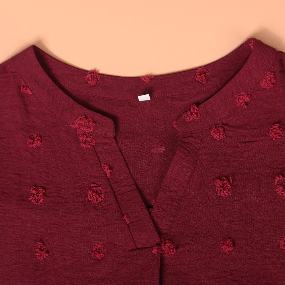 GMXIA Женские модные повседневные однотонные футболки и топы с короткими рукавами и v-образным вырезом с принтом