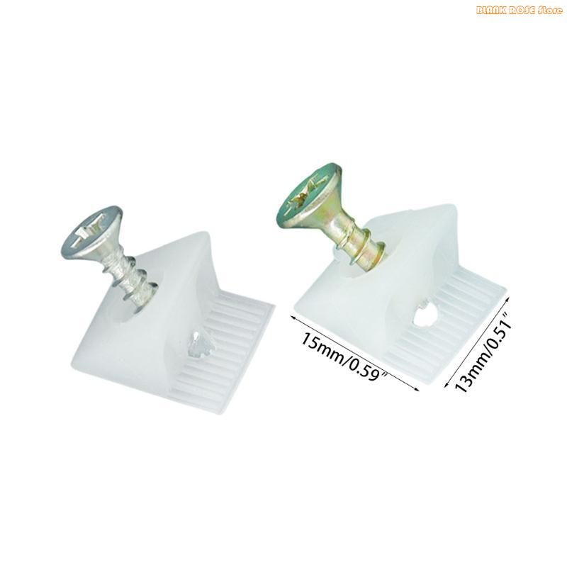 K1AE 50x Plastic Corner Bracket Furniture Mending Wedges for w/Screws for Sagging Dra