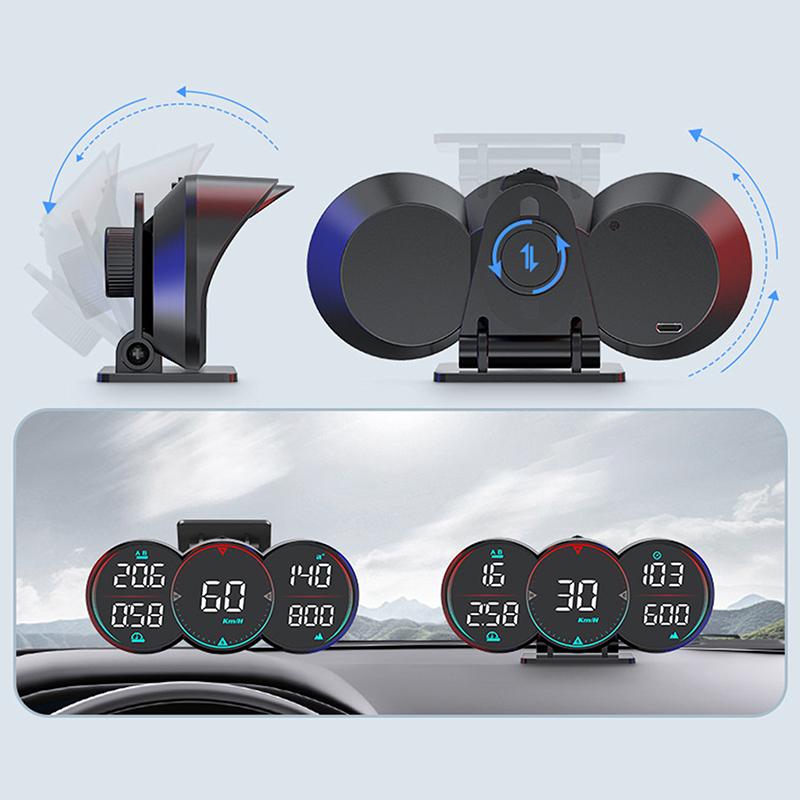 Информация о вождении автомобиля HUD спидометр с подсветкой, дисплей с указанием скорости, GPS-компас, сигнализация превышения скорости для грузовых автомобилей