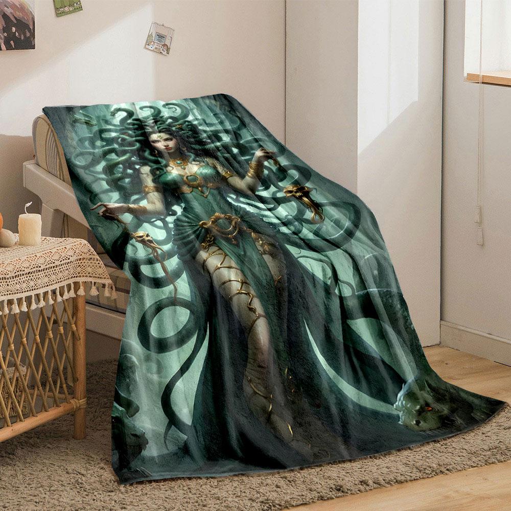 Medusa Snake Skull Blanket bedroom Blanket for Livingroom Couch lunch break Soft throw for Friend's festival Gift