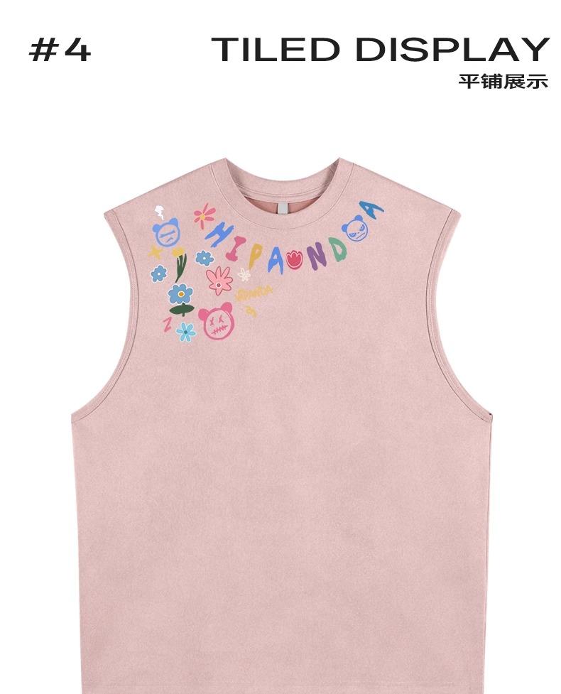 Hipanda Panda American High Street Graffiti Design Loose Tank Top