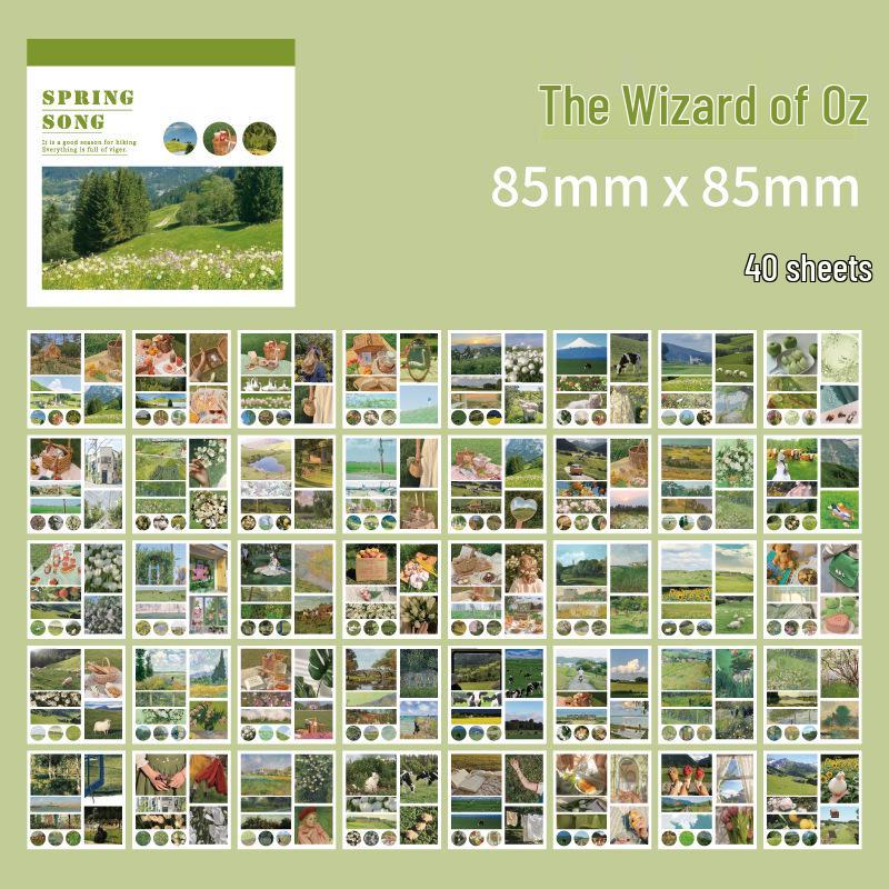 Один момент, одна сцена: Книга наклеек «Свежая масляная живопись» – 6 дизайнов для журналов и декора