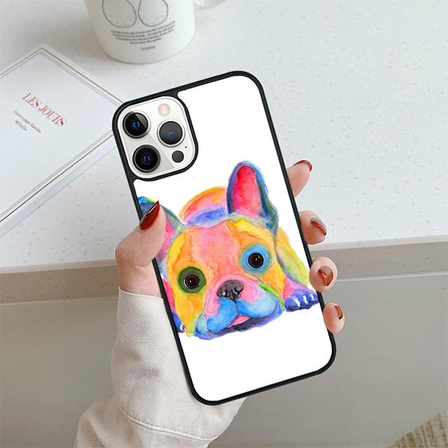 Чехол для телефона с милым мультяшным французским бульдогом Для iPhone 17 Air 14 15 16 13 12 Чехол Для Apple Pro Max Plus Coque