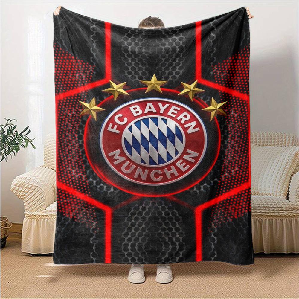 Fc Bayern München Print Flannel Blanket High Quality Warm Comfortable Cover for All Seasons Perfect for Gifts Home Decor