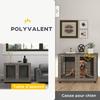 Dog crate 2 in 1 side table with removable-cover plush cushion lockable door 100 x 60 x 73.5 cm grey