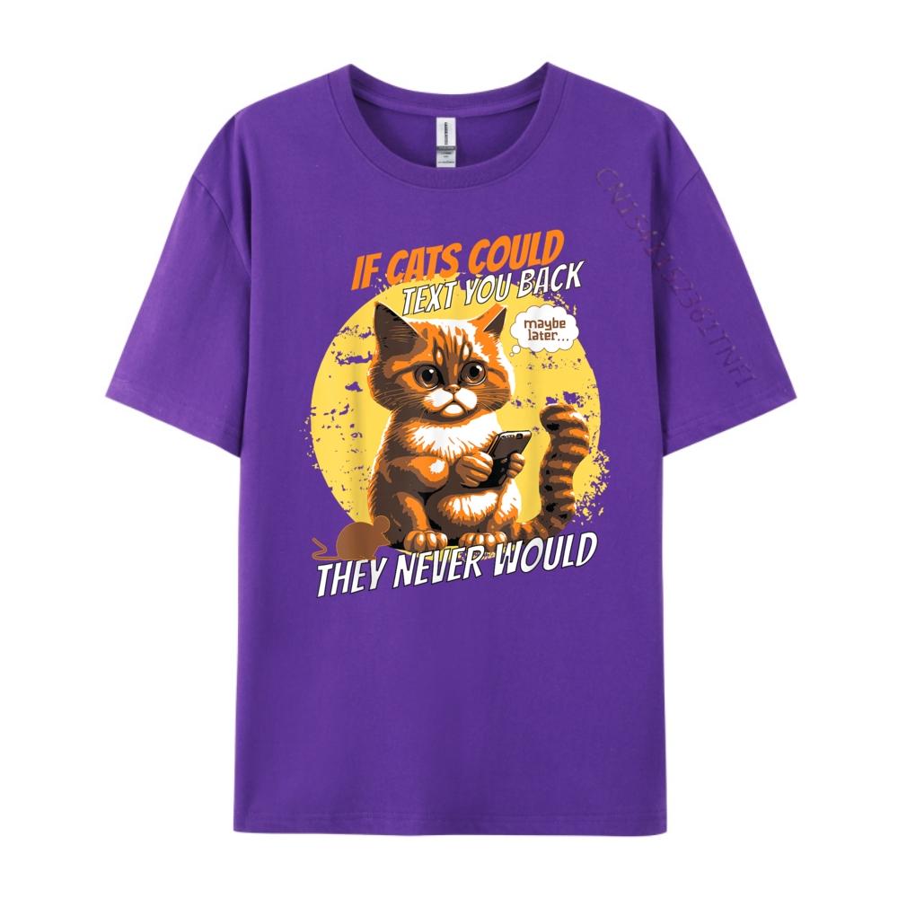 Cat Phone Cat Lol Person Humor If Cats Could Text Cell Graphic Tee Shirt Men's Clothing 2024 Cinco de Mayo