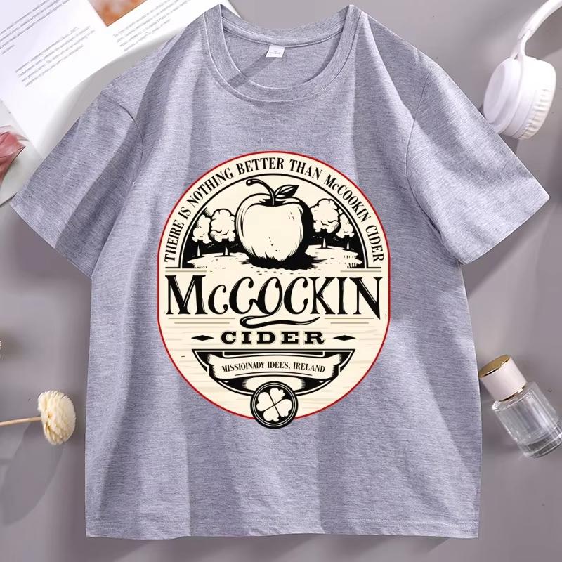 McCockin Cider Unisexs Funny Graphic T Shirts Adult Hilarious Drinking T Shirt Unisex Women Short Sleeve Pritned Tee Shirts