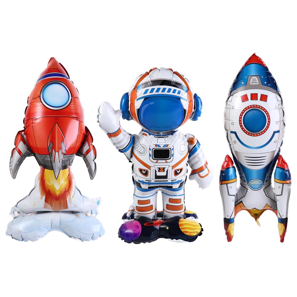 Стоящий Астронавт Воздушный Шар Космонавт Ракета Ракета Форма Воздушный Шар День Рождения