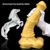 Gold Golden Horse Dildo Male and Female Silicone Soft Oversized Anal Plugs Anal Plug Masturbator