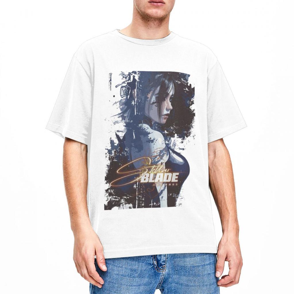 Мужские футболки с фанартами Stellar Blade, хлопковые топы, летняя футболка Y2K с коротким рукавом, футболка с круглым вырезом, новинка